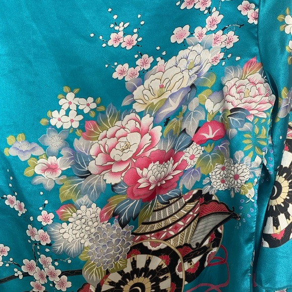 Blue kimono silk blend top - Picture 3 of 5